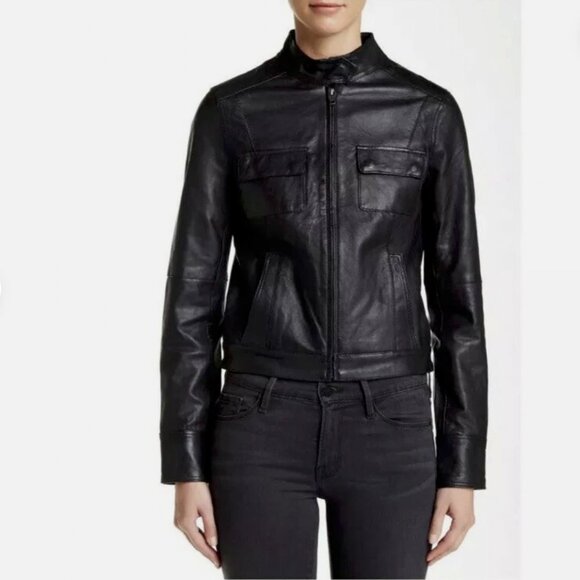 Members Only Womens Sylvia Moto Leather Jacket - Picture 7 of 7